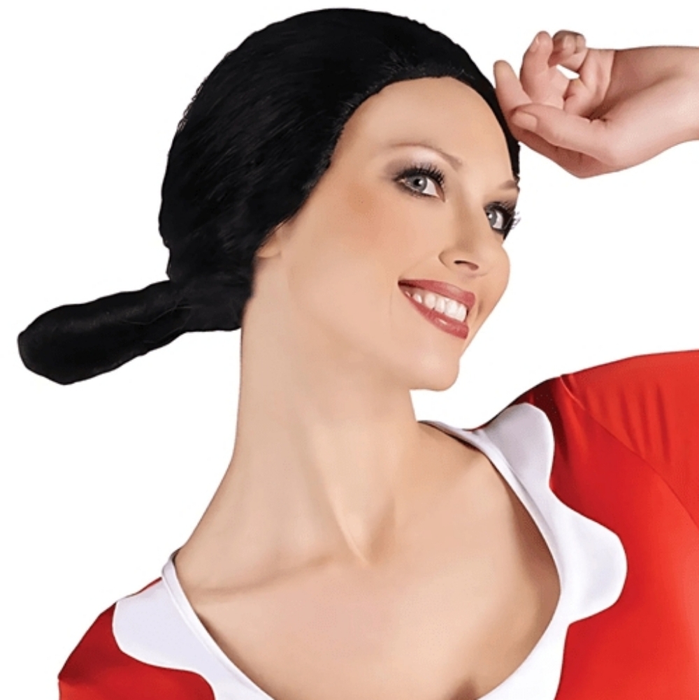 WOMEN'S Sexy Popeye Olive Oyl Costume Mini Skirt W/ Wig Size M/L New! - Picture 2 of 6